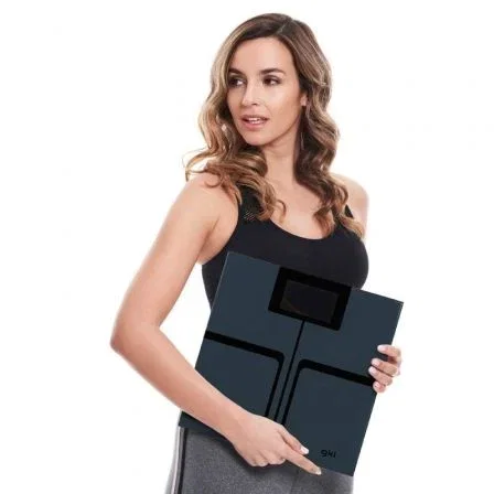 GKL FITMAX BLACK Báscula de Baño Digital con Pantalla LCD y Vidrio Templado, Negra GKL FITMAX BLACK Báscula de Baño Digital con Pantalla LCD y Vidrio Templado, Negra